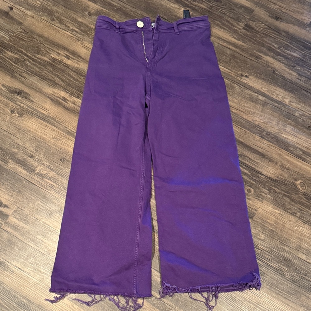 Zara Deep Purple Wide-Leg Jeans